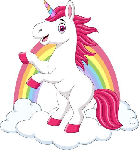 Cute Little Pony Unicorn On Clouds And Rainbow 5162077 Vector Art At