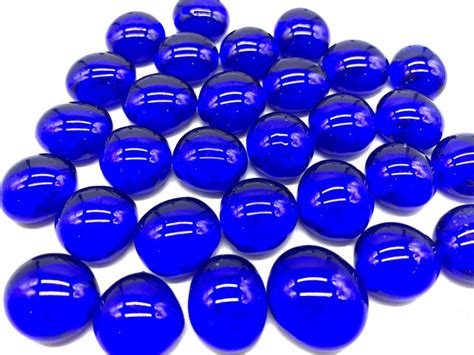 16mm 58 Flat Glass Marbles Royal Blue Transparent Glass Etsy Glass