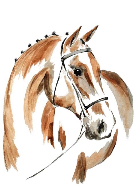 Bay Watercolour Horse Art Print By Art By Chrissy Taylor Horse Art