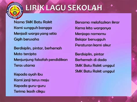 Tanggal 31 bulan lapan lima puluh tujuh merdeka! SMK BATU RAKIT: Sejarah & Profil