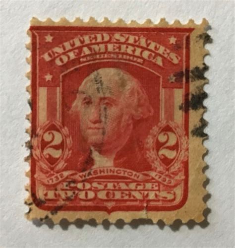George Washington 2 Cent Red Postage Stamp 1732 1799 Etsy