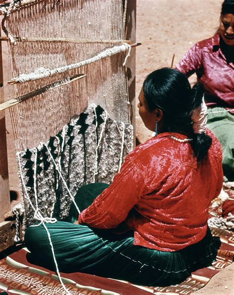 Navajo Indian Woman Weaving Rug Photograph By Vintage Images Fine Art