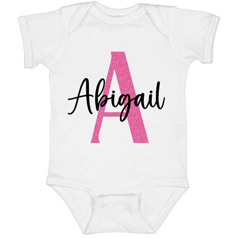 Baby Girl Onesie With Name And Initial Personalized Babies