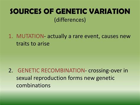 What Is Genetic Variation Sources Definition Types