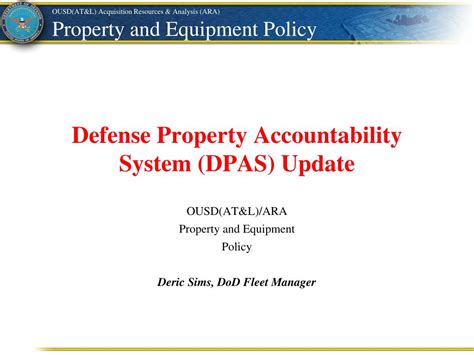 Ppt Defense Property Accountability System Dpas Update Powerpoint