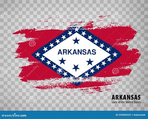 Flag Of Arkansas From Brush Strokes United States Of America Stock Vector Illustration Of