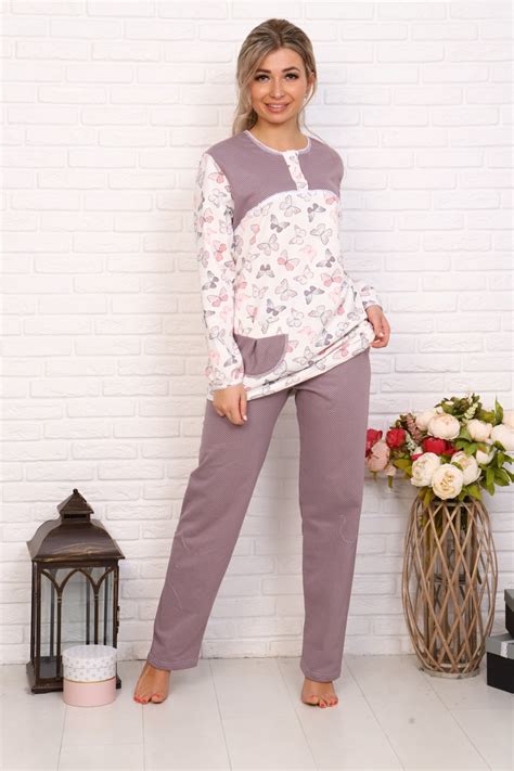 М42 Пижама женская с брюками бабочки купить в Иваново