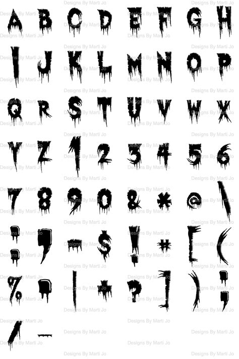 Scary Black Dripping Letters Printable Halloween Letters Digital