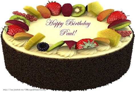 Happy Birthday Paul 🎂 Cake Greetings Cards For Birthday For Paul