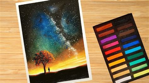 How To Draw Galaxy With Soft Pastels Soft Pastel Drawing For