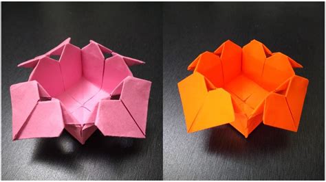 How To Make Origami Heart Box 4 Heart T Box Youtube