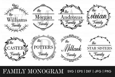 Family monogram SVG - Family Name Sign Monogram Frames By Dasagani