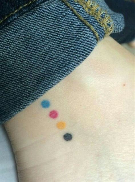 Colorful Dots Tattoo Mini Tattoos Dot Tattoos Neue Tattoos Subtle