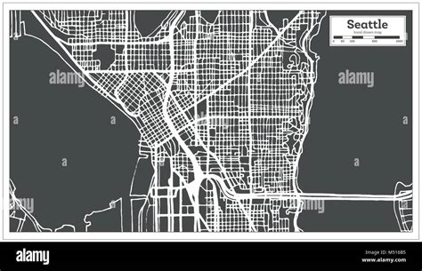 Seattle Usa City Map In Retro Style Outline Map Vector Illustration