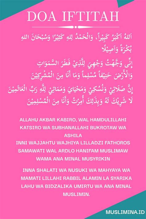 Bacaan Doa Iftitah Latin Dan Arab Lengkap | Kutipan doa, Doa, Kutipan quran