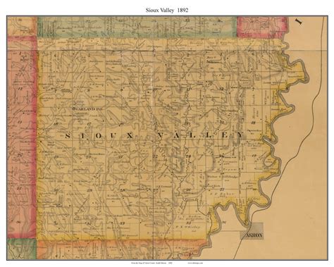 Sioux Valley South Dakota 1892 Old Town Map Custom Print Union Co