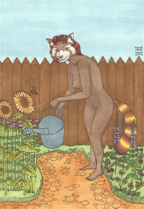 FurryBooru Ailurid Anthro Female Garden Hi Res Mammal N O Nude Red