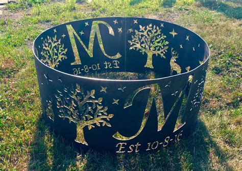 Personalized Fire Ring Metal Fire Pit Custom Steel Fire Etsy