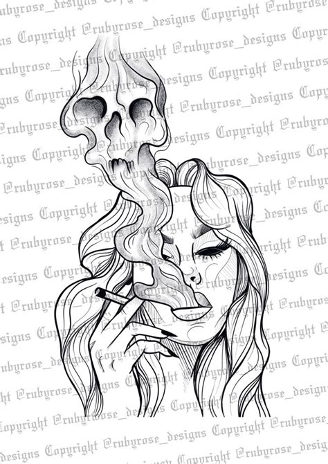 Smoke Skull Portrait Tattoo Design Smoke Skull Https