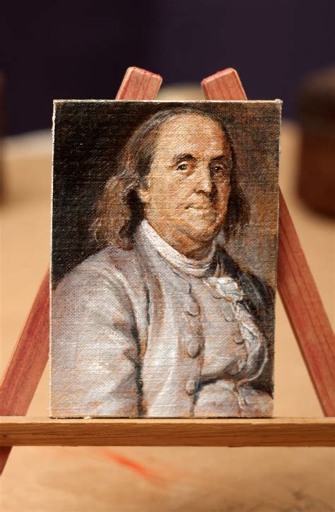 Benjamin Franklin Aceo Oil Painting Fine Arts Gallery Original