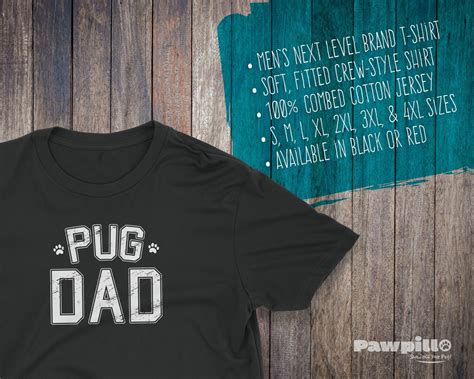 Pug Dad Shirt Pug T Shirt Dog T Shirts Dog Lover Shirt Pet