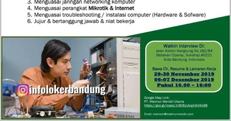 Layanan ini merupakan layanan call center yang bisa diakses selama 24 jam. Walk In Interview PT. Makmur Mandiri Utama Bandung November 2019 - Info Lowongan Kerja Bandung ...
