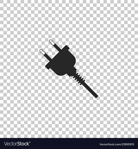 Electric Plug Icon On Transparent Background Vector Image