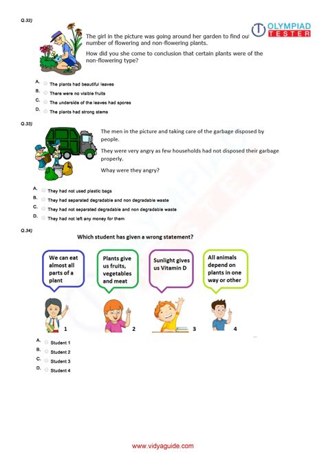 Class 3 Nso Worksheet 01 Science Worksheets Math Olympiad Math