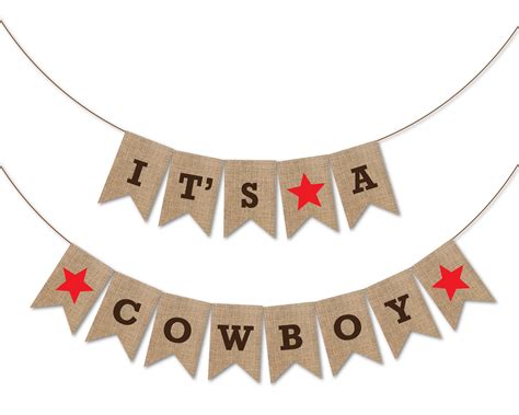 Cowboy Baby Shower Decorations Cowboy Banner Its A Cowboy Etsy