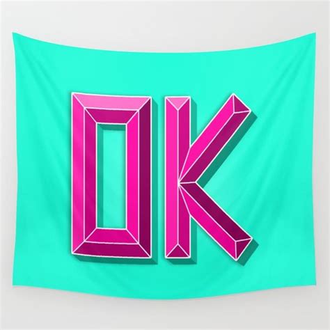 Ok 3d Letters Mint Green Deep Pink Available In Three Distinct
