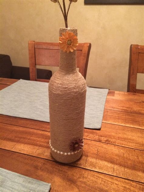 Items Similar To Jute Wrapped Decorative Wine Bottle Wine Bottle Decor