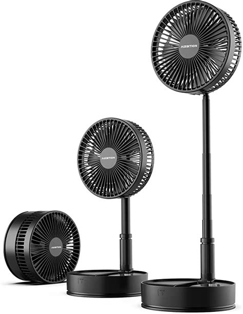 Airbition 8 Inch Rechargeable Oscillating Foldaway Fan With Remote Timer 4 Speed