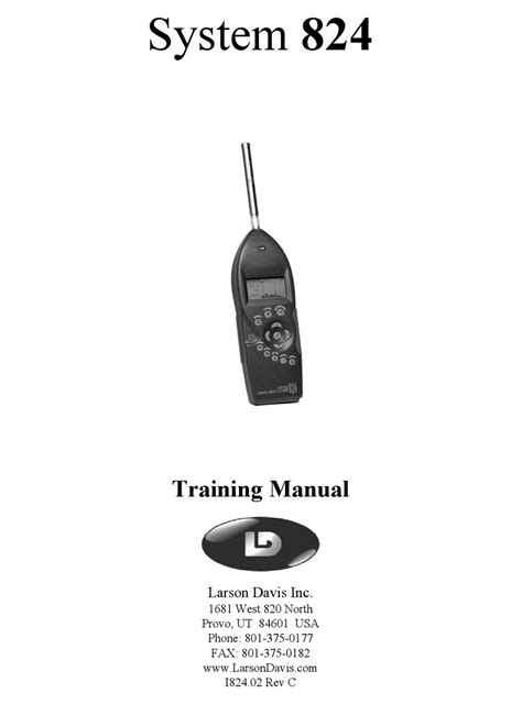Larson Davis System 824 Training Manual Pdf Download Manualslib