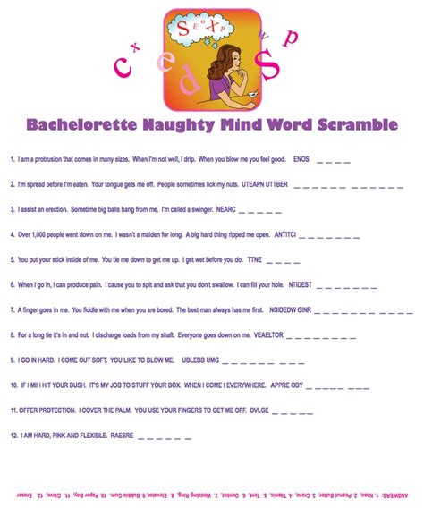Naughty Mind Word Scramble Free Bachelorette Party Printables Popsugar Smart Living Photo 4