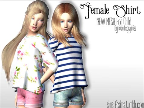 Child Female Shirt Long Sleeves By Simtographies At Tsr Sims 4 Updates