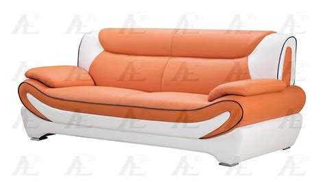 Rustic oak faux leather loveseat. Orange and White Faux Leather Sofa and 2 Loveseats ...