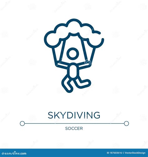 Skydiving Icon Linear Vector Illustration From Sports Collection