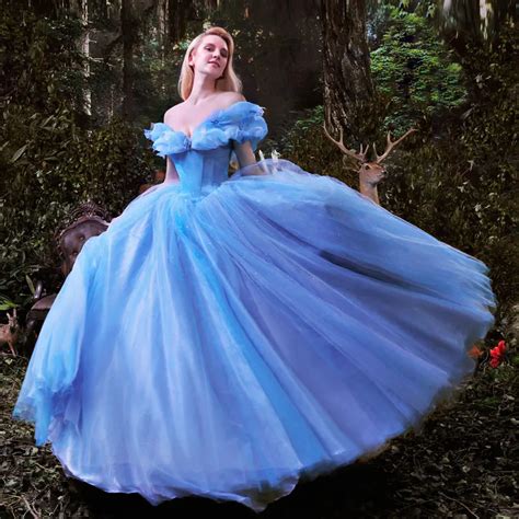 Halloween Women Blue Cinderella Dress Princess Dress For Women White