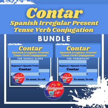 Contar Spanish Irregular Present Tense Verb Conjugation Bundle
