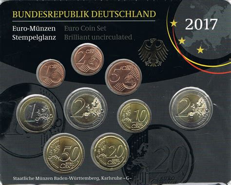 Germany Euro Coinset 2017 G Karlsruhe Mint Euro Coinstv The