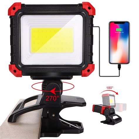 Led Rechargeable Work Light 2100lm Cob Magnetic Clip On Worklight 270
