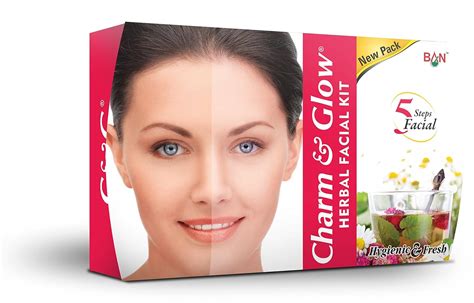 Charm And Glow Herbal Facial Kit 5 Steps Facial Pack Of 12 For