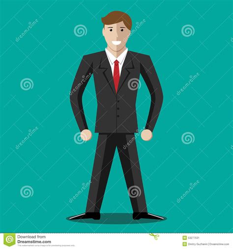 Successful Young Businessman Character Stock Vector Illustration Of