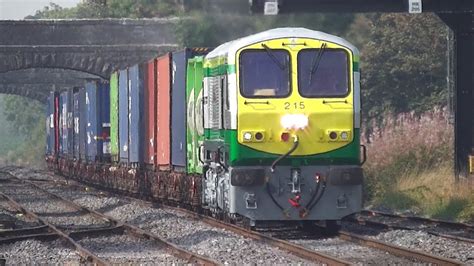 Irish Rail 201 Class Loco 215 Iwt Liner Kildare Station Ireland