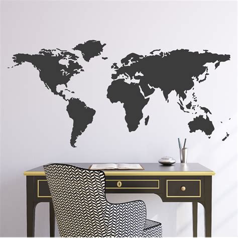 World Map Wall Vinyl Decal By Zapoart On Etsy