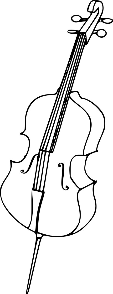 Violon classique dans un style rétro. Coloriage violoncelle à imprimer