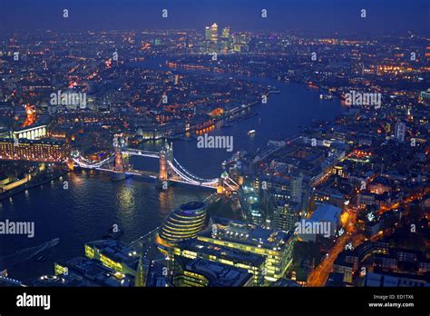 London Rooftop View Panorama At Sunset With Urban Architectures And The