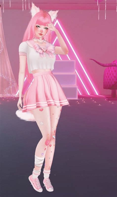 imvu kitty pink neko girl neko girl girl pink