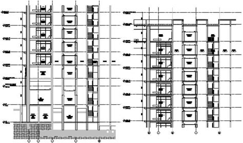 Hotel Building Part Section Details Are Shown In This Autocad Dwg D Drawing File Download The