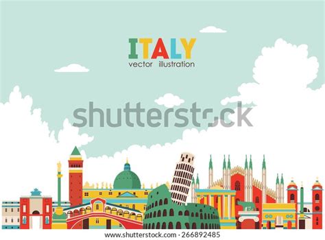 Italy Skyline Vector Illustration Stock Vector Royalty Free 266892485